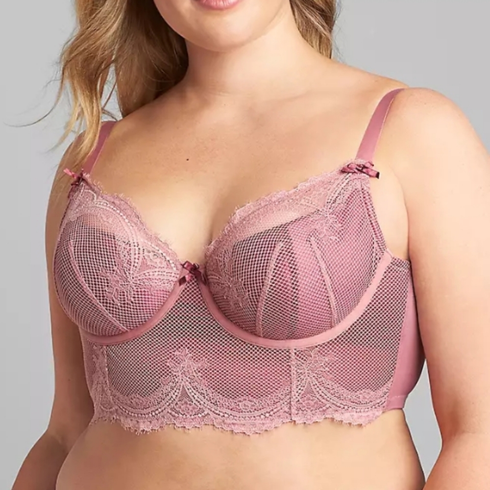 Lace Trim Pink Bralette and Panty Set